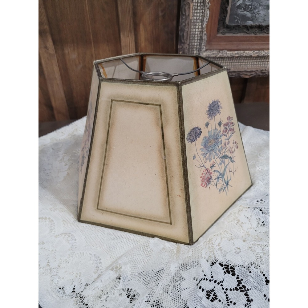 Paper Hexagon Lamp Shade BOTANICAL Wildflower Table Country JL Prevost Floral